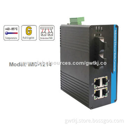 Gigabit Ethernet media converter, standard industrial design, 4-grade lightning protection